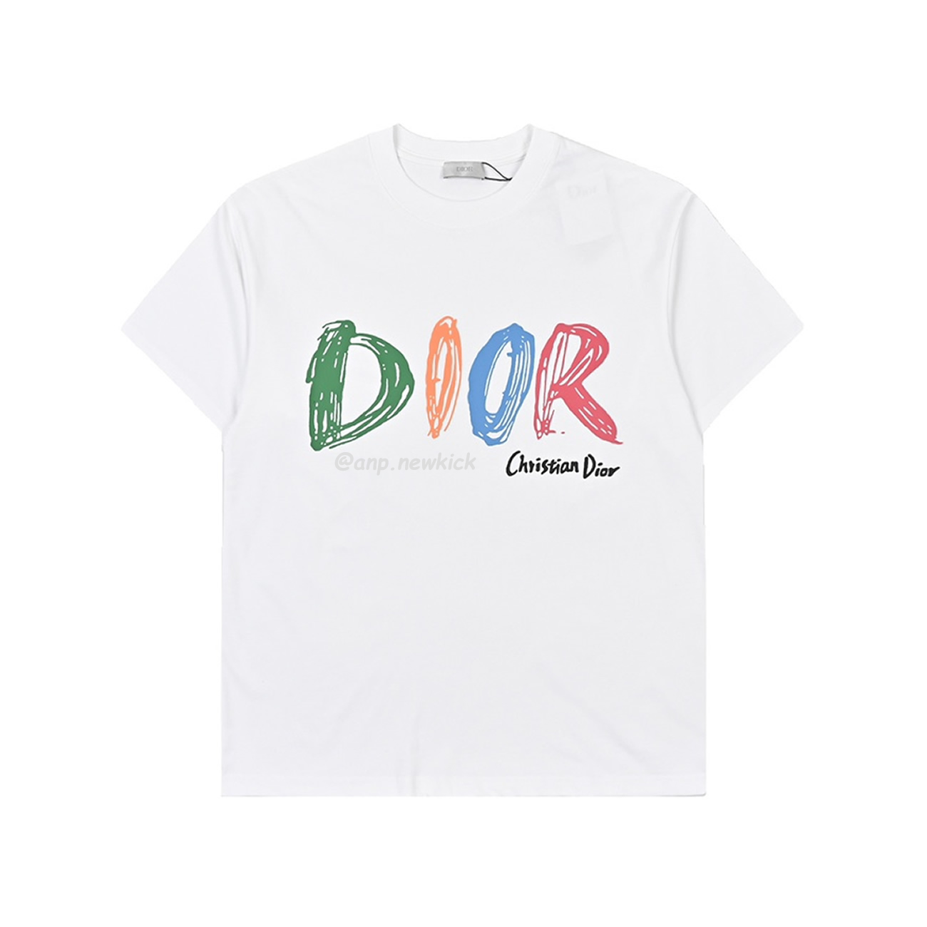 Dior Hand Drawn Logo Graffiti Inspired Short Sleeved T Shirt (4) - newkick.org